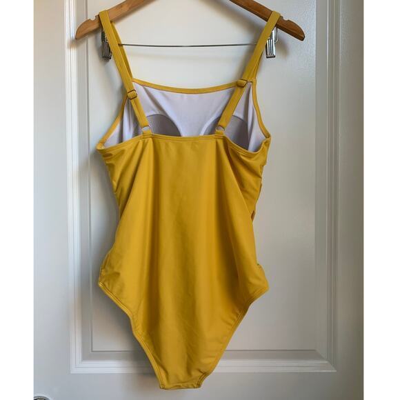 Catherine Malandrino Women’s One Piece Swimsuit with Side Ruching‎ Yolk Yellow - Picture 2 of 5